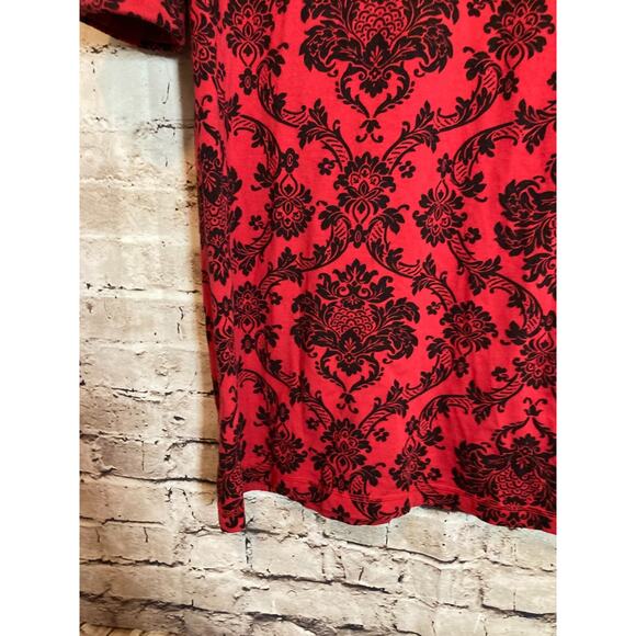 Soma Nightgown Womens Medium Red Jacquard Print Cotton Modal Stretch Pajamas - Picture 5 of 13